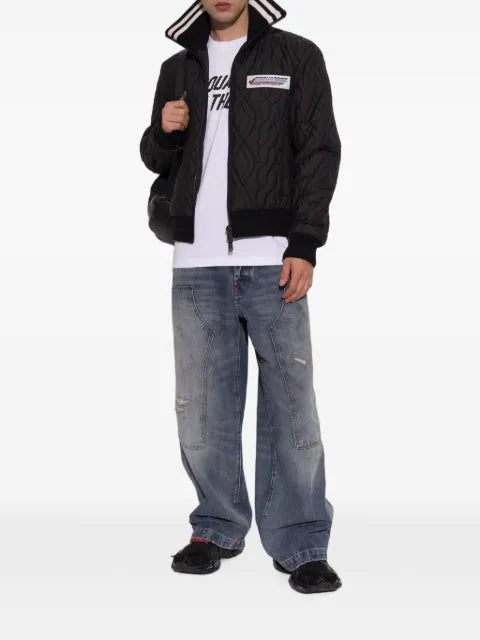 DSQUARED2 logo-patch quilted jacket