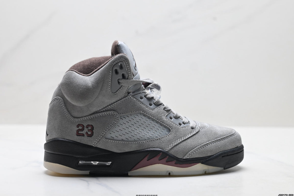 Air Jordan 5 Retro Wolf Grey Black Sneakers