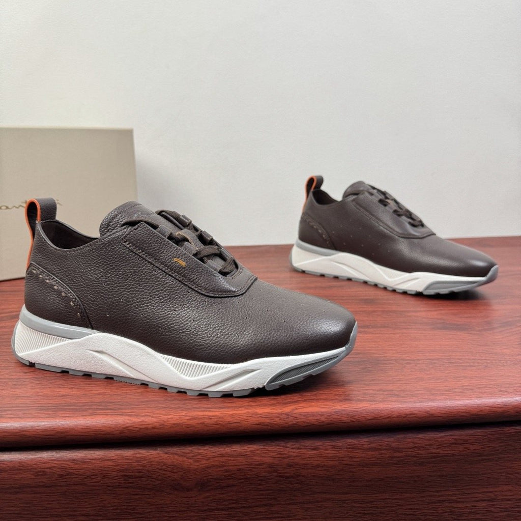 Santoni Men's Perforated Leather Low-Top Sneakers
